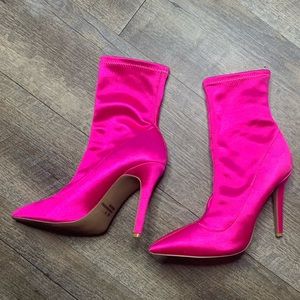Satin booties